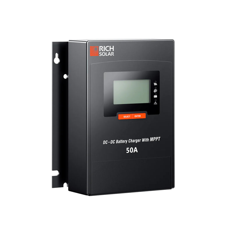 Load image into Gallery viewer, Rich Solar BRAVO 50 DC | 50 Amp DC-DC Solar Charge Controller with MPPT | Premium 50A 12V/24V DC-DC Solar Controller with MPPT for RVs, Trailers, Campers, Vans, Boats, Off-Grid | #1 Ranked DC to DC Solar Controller RS-MPPT50DC
