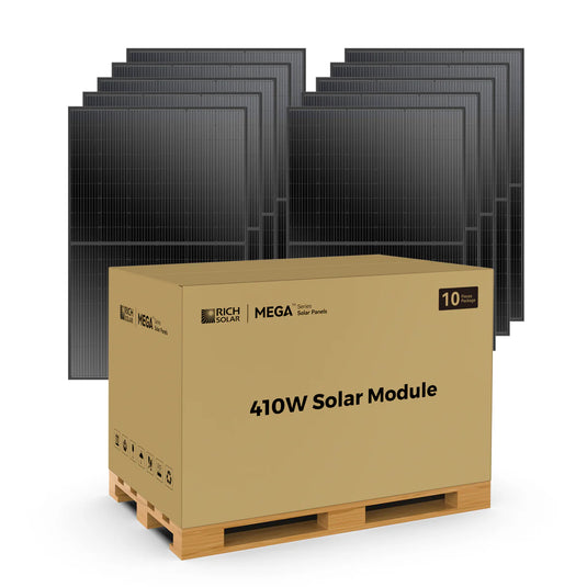 Rich Solar MEGA 410 | 410 Watt Solar Panel | Premium Grid-tie or Off-grid Solar Panel for Residential, Commercial, Agriculture | 25-Year Output Warranty RS-M410-10