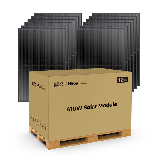 Rich Solar MEGA 410 | 410 Watt Solar Panel | Premium Grid-tie or Off-grid Solar Panel for Residential, Commercial, Agriculture | 25-Year Output Warranty RS-M410-12