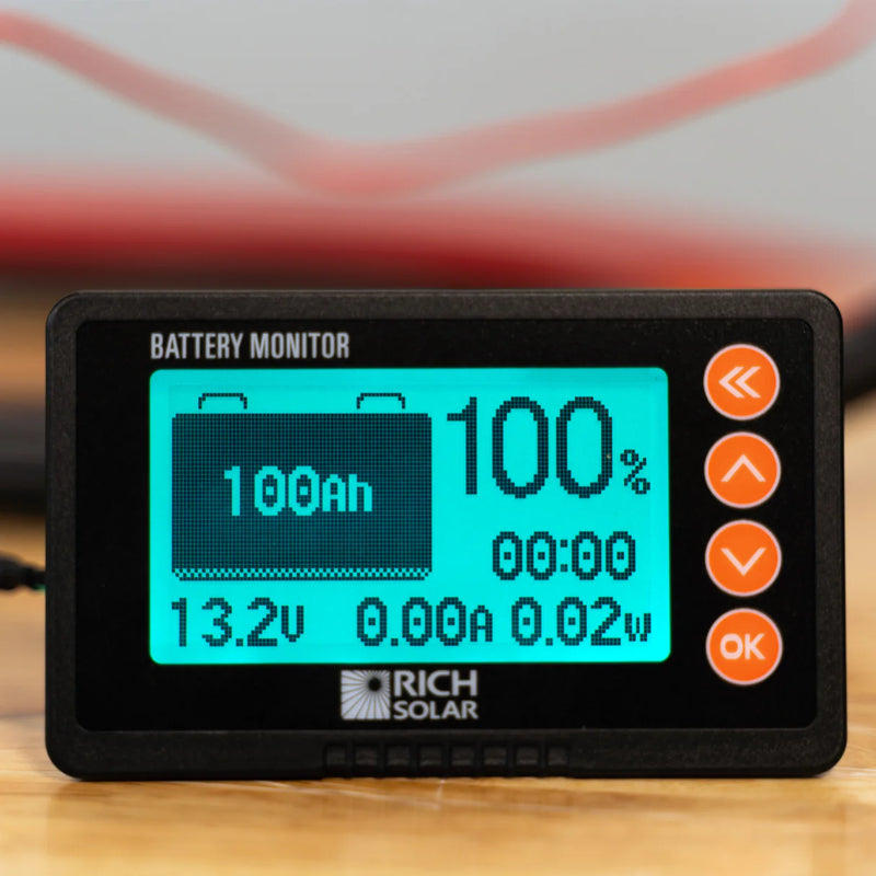 Load image into Gallery viewer, Rich Solar 500 Amp Battery Monitor with Shunt | 8~120V 500A Battery Monitor with Shunt | Accurate Battery Status Monitor | Easy to Use RS-BM500
