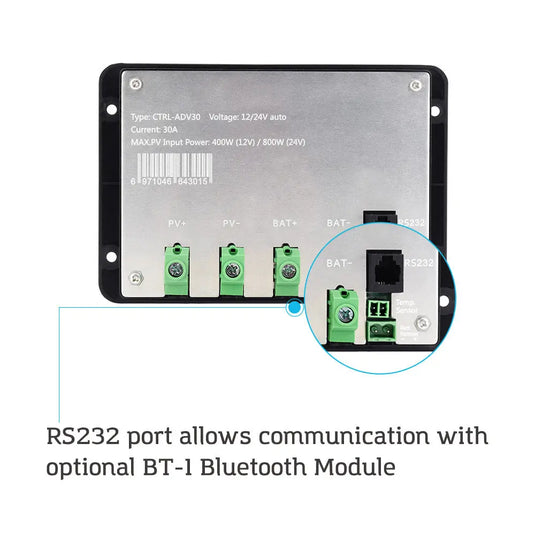 Renogy Adventurer Li- 30A PWM Flush Mount Charge Controller w/ LCD Display RNG-CTRL-ADV30-LI-G2-US