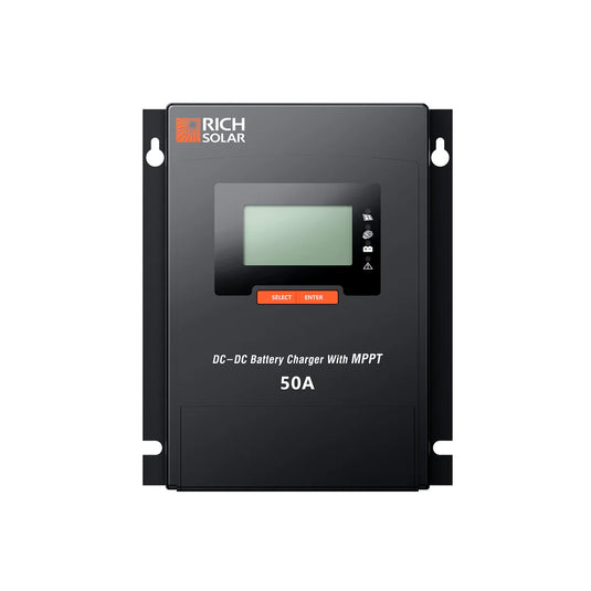 Rich Solar BRAVO 50 DC | 50 Amp DC-DC Solar Charge Controller with MPPT | Premium 50A 12V/24V DC-DC Solar Controller with MPPT for RVs, Trailers, Campers, Vans, Boats, Off-Grid | #1 Ranked DC to DC Solar Controller RS-MPPT50DC