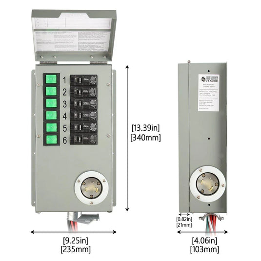 Nature's Generator 120V 30A 6-Circuit Non-Automatic Transfer Switch HKNGPTKEL