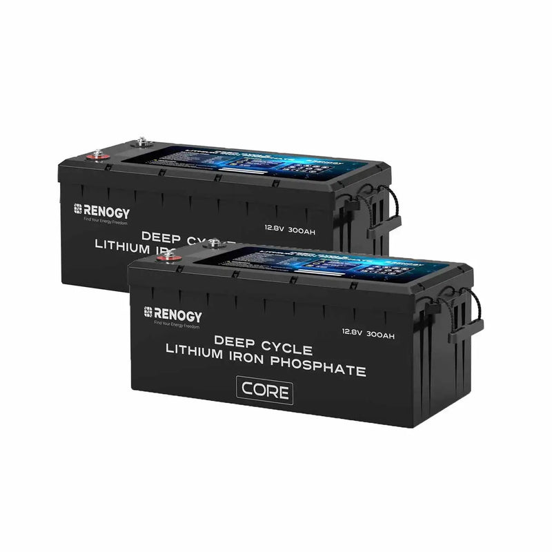 Load image into Gallery viewer, Renogy 12V 300Ah Deep Cycle Lithium Iron Phosphate Battery w/Self-Heating | Core Series 2-Pack RBT12300LFPSHx2-US
