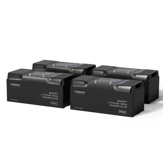 PRO 12-Volt 200Ah Smart Lithium Iron Phosphate Battery w/Bluetooth & Self-heating Function (4 Pack) RBT12200LFP-BTx4-US