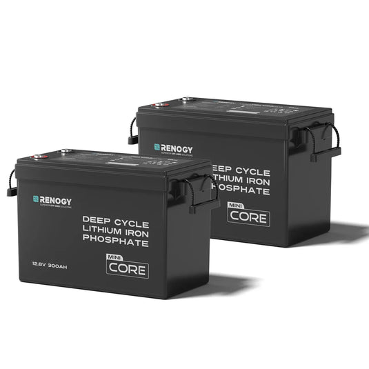 Mini Size 12V 300Ah LiFePO4 Battery w/ Low-Temperature Protection 2 Pack RBT12300LFP-Mx2-US