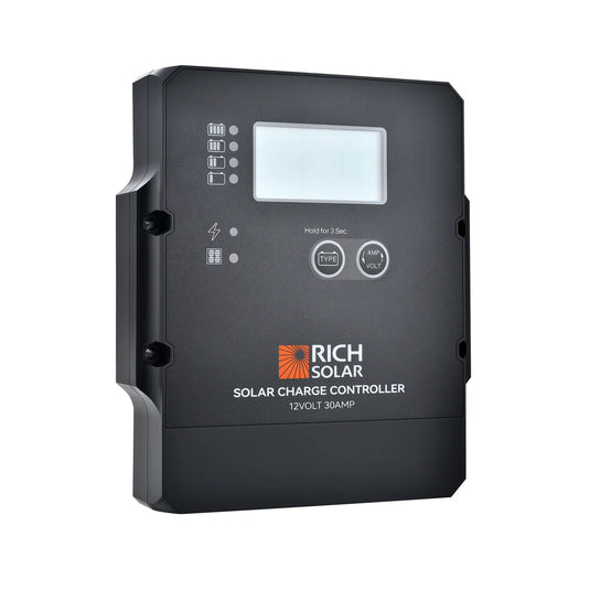Rich Solar 30 Amp PWM Solar Charge Controller | 12V 30A PWM Controller for RVs, Trailers, Campers, Vans, Boats, Off-Grid | Top Rated RS-PWM30F