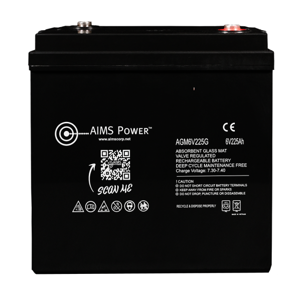 Load image into Gallery viewer, Aims NEW! 6 Volt 225Ah AGM Deep Cycle Battery Heavy Duty AGM6V225G
