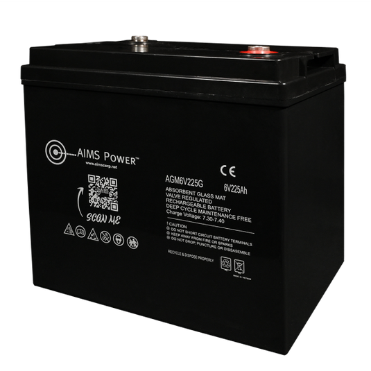 Aims NEW! 6 Volt 225Ah AGM Deep Cycle Battery Heavy Duty AGM6V225G