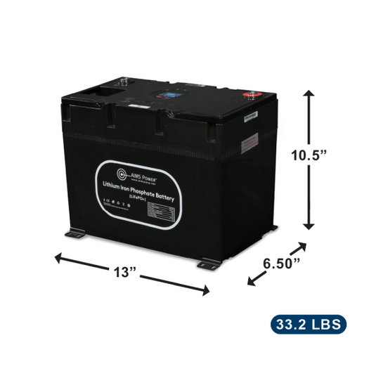 NEW! Aims Lithium Battery 135Ah with Wake Up, Heater & BT Monitoring 12V LiFePO4 LFP12V135A