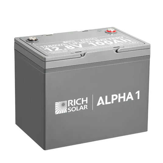Rich Solar ALPHA 1 | 12V 100Ah LiFePO4 Battery | Powerful 12V Lithium Battery for RVs, Trailers, Vans, Boats, Off-Grid | 5,000 Lifetime Cycles | Bluetooth and Internal Heat Technology RS-B121S