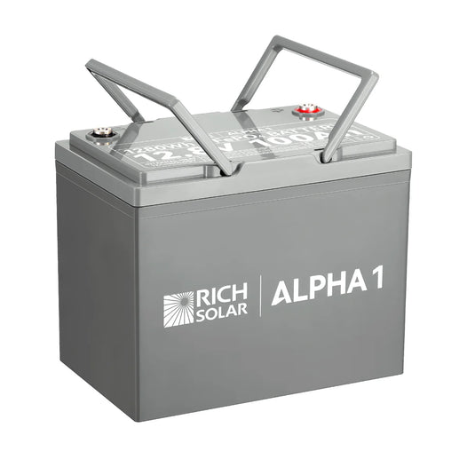 Rich Solar ALPHA 1 | 12V 100Ah LiFePO4 Battery | Powerful 12V Lithium Battery for RVs, Trailers, Vans, Boats, Off-Grid | 5,000 Lifetime Cycles | Bluetooth and Internal Heat Technology RS-B121S