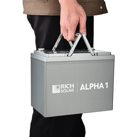 Rich Solar ALPHA 1 | 12V 100Ah LiFePO4 Battery | Powerful 12V Lithium Battery for RVs, Trailers, Vans, Boats, Off-Grid | 5,000 Lifetime Cycles | Bluetooth and Internal Heat Technology RS-B121S