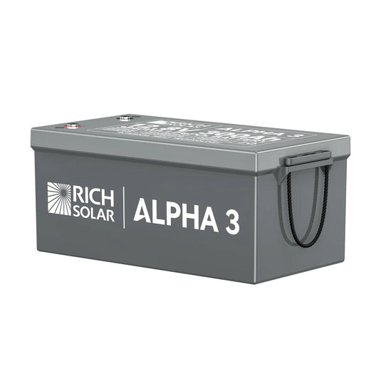 Rich Solar ALPHA 3 | 12V 300Ah LiFePO4 Battery | 12V Lithium Battery for RVs, Cabins, Off-Grid | 5,000 Lifetime Cycles | Internal Heat Techlogy | Bluetooth SKU: RS-B123S