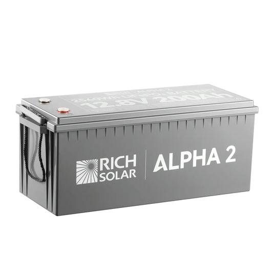 Rich Solar ALPHA 2 | 12V 200Ah LiFePO4 Battery | Powerful 12V Lithium Battery for RVs, Trailers, Vans, Boats, Off-Grid | 5,000 Lifetime Cycles | Bluetooth and Internal Heat Technology  RS-B122S