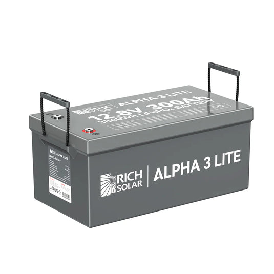 Rich Solar ALPHA 3 LITE | 12V 300Ah LiFePO4 Battery |12V Lithium Battery for RVs, Cabins, Off-Grid | 4,000 Lifetime Cycles RS-B123