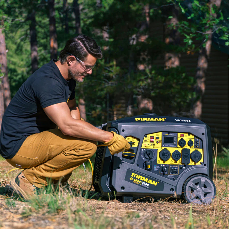 Load image into Gallery viewer, Firman Gas Inverter Portable Generator 6850/5500 Watt Remote Start 120/240V CO Alert w05583 - Backup Generator Store
