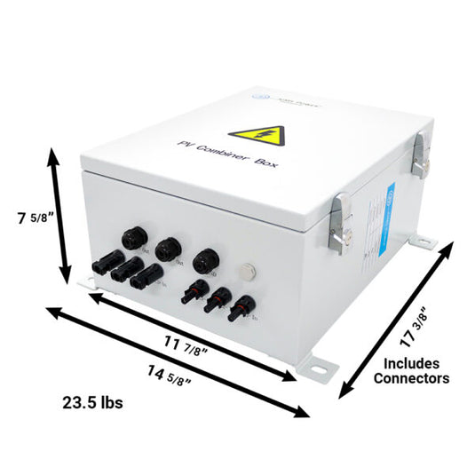 Aims Solar Array Combiner Box 60A 1000 VOC 3 String – 6KW Prewired COM3IN60A0