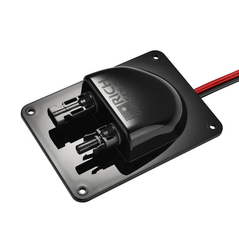 Load image into Gallery viewer, Rich Solar Cable Entry Plate | IP68 Waterproof Polypropylene Housing with UL Certified 1FT 10AWG Wires and Solar Connectors | Easy to Install RS-G04
