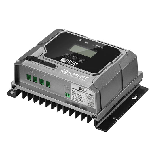 Rich Solar BRAVO 40 | 40 Amp MPPT Solar Charge Controller | Premium 40A 12V/24V MPPT Solar Controller for RVs, Trailers, Campers, Vans, Boats, Off-Grid | Awarded #1 Solar Controller 2025 RS-MPPT40P