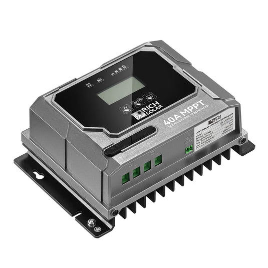 Rich Solar BRAVO 40 | 40 Amp MPPT Solar Charge Controller | Premium 40A 12V/24V MPPT Solar Controller for RVs, Trailers, Campers, Vans, Boats, Off-Grid | Awarded #1 Solar Controller 2025 RS-MPPT40P
