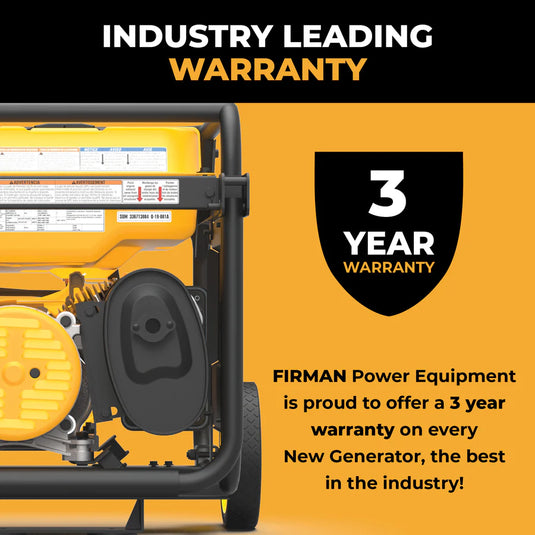 Firman Dual Fuel Portable Generator 4550/3650W Recoil Start h03655