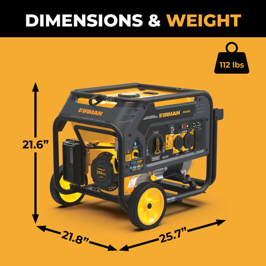 Firman Dual Fuel Portable Generator 4550/3650W Recoil Start h03655