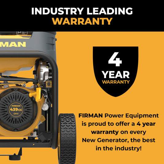 Firman Dual Fuel Portable Generator 9400W Electric Start 120/240V with CO Alert h07553