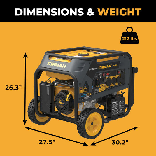 Firman Dual Fuel Portable Generator 9400W Electric Start 120/240V with CO Alert h07553