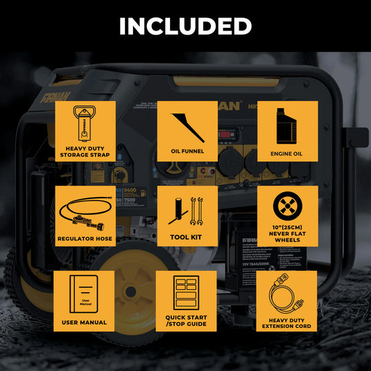 Firman Dual Fuel Portable Generator 9400W Electric Start 120/240V with CO Alert h07553