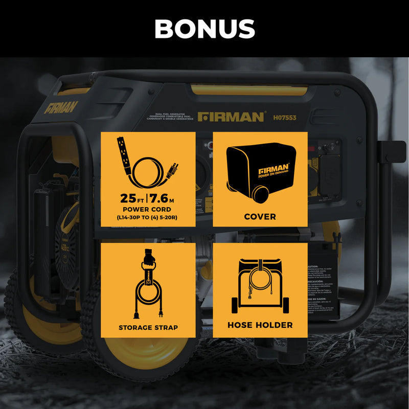 Load image into Gallery viewer, Firman Dual Fuel Portable Generator 9400W Electric Start 120/240V with CO Alert h07553
