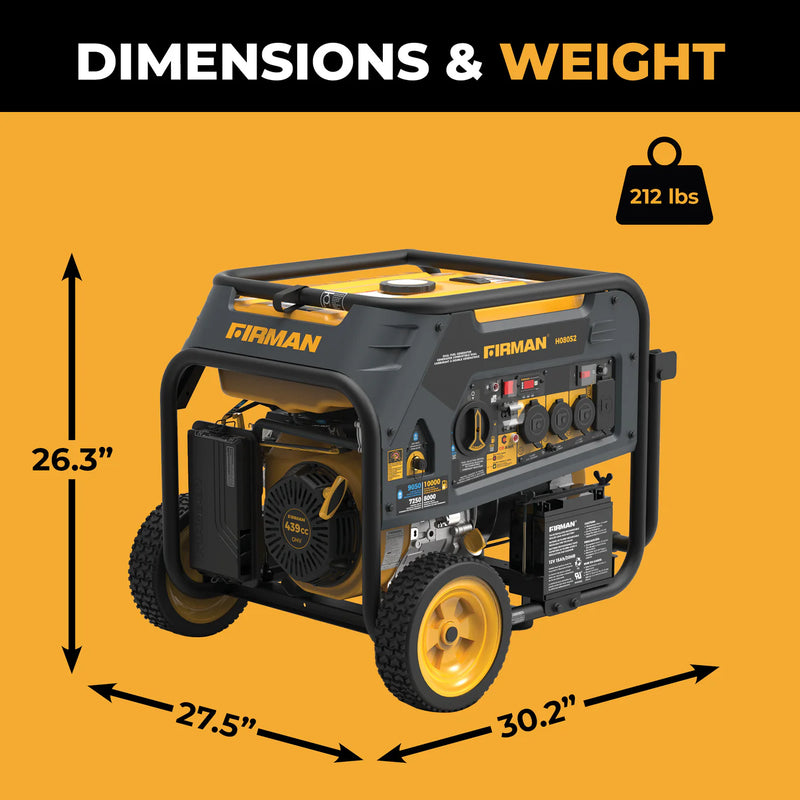 Load image into Gallery viewer, Firman Dual Fuel Portable Generator 10000W Electric Start 120/240V with CO alert h08052
