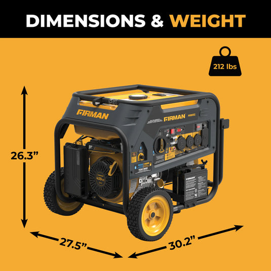 Firman Dual Fuel Portable Generator 10000W Electric Start 120/240V with CO alert h08052
