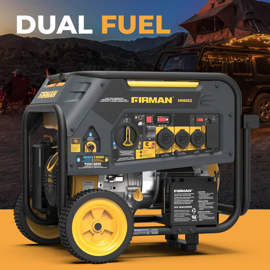 Firman Dual Fuel Portable Generator 10000W Electric Start 120/240V with CO alert h08052