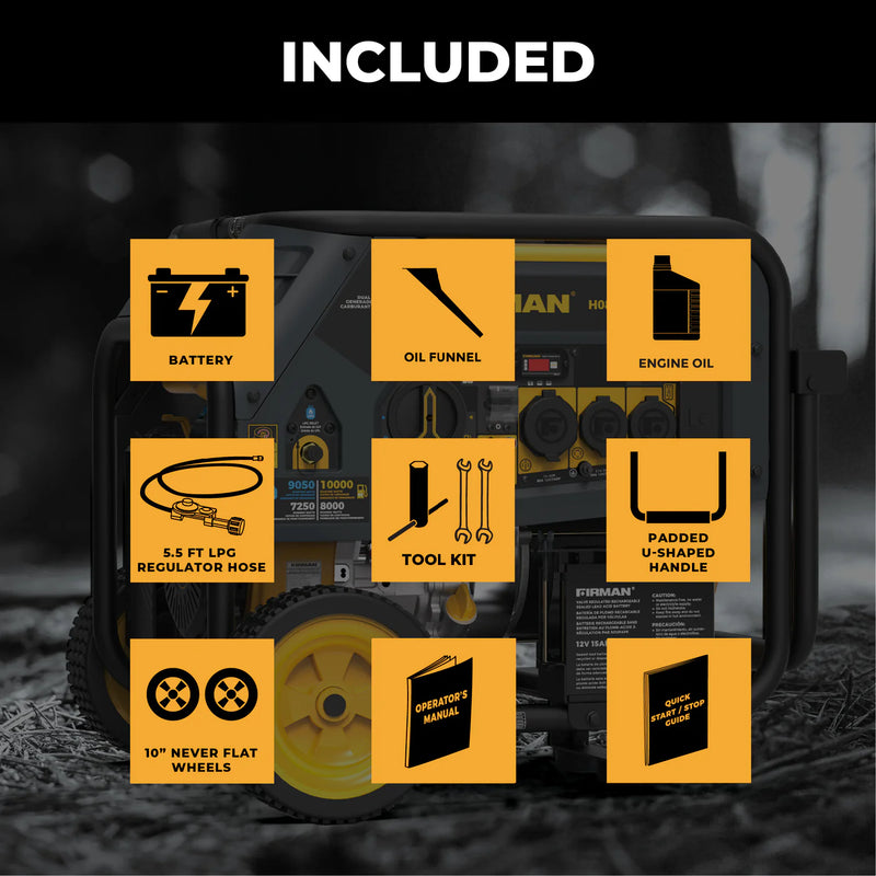 Load image into Gallery viewer, Firman Dual Fuel Portable Generator 10000W Electric Start 120/240V with CO alert h08052
