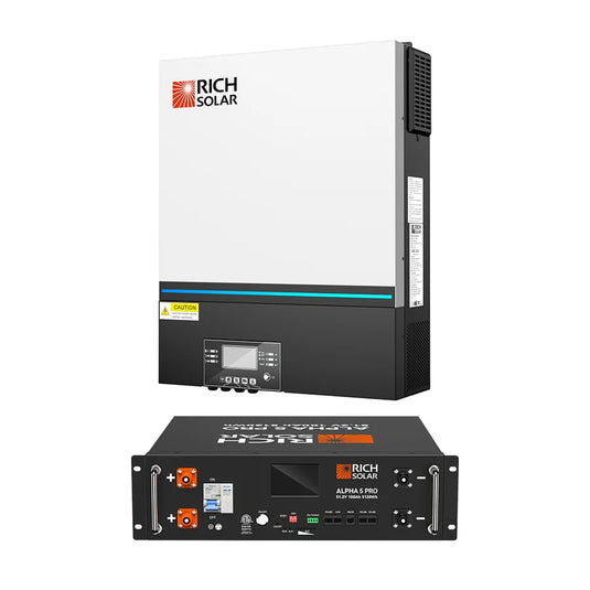Rich Solar NOVA 6548 +ALPHA 5 PRO | 6500 Watt (6.5kW) 48 Volt Off-Grid Hybrid Solar Inverter | Premium 6500W 48V Hybrid Inverter for Campers, Cabins, Tiny Homes, ADUs, RVs, Off-Grid | UL Certified RS-BKN65AP1