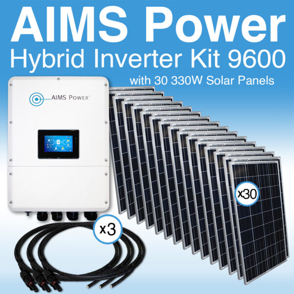 Load image into Gallery viewer, Aims KIT Hybrid Inverter Charger &amp; Solar Panels 9.6 kW Inverter Output | 9900 Watt Solar Panels  KITHY96SOL330
