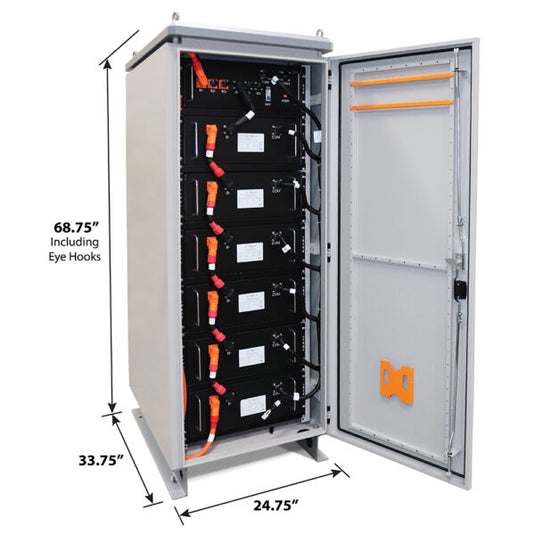 Aims KIT Hybrid Pure Sine Inverter & Lithium Battery Cabinet – 9.6 kW Output 15 kW Solar Capacity | 22,114 Watt Hours Battery Cabinet KITHY96230BAT
