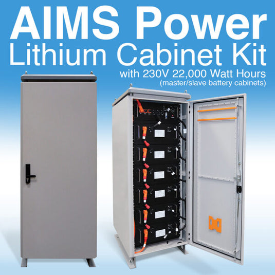 Aims Dual Lithium Battery Cabinets 230VDC |192AMPS | 44,160 Watt Hours! KITHY230VBATMS