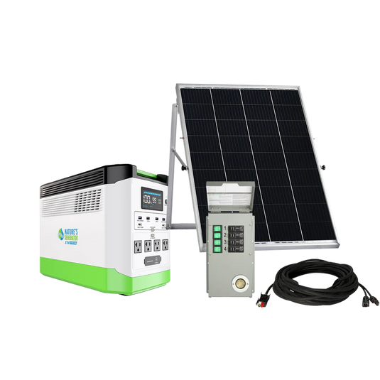 Nature's Generator Lithium 1800 Solar Generator + 100W Solar Panel + 4-Circuit Transfer Switch NGLGNAUP