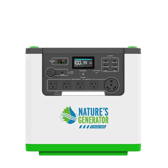Nature's Generator Lithium 3600 Solar+ 2X 410W Rigid Panel + Wind Turbine NGL36AUPRW