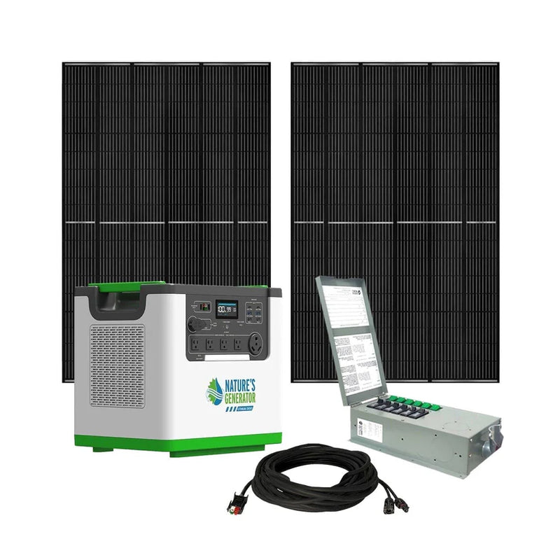 Load image into Gallery viewer, Nature's Generator Lithium 3600 Solar Generator + Power Pod + 4X 410W Solar Panel + Transfer Switch NGL36PTPRP

