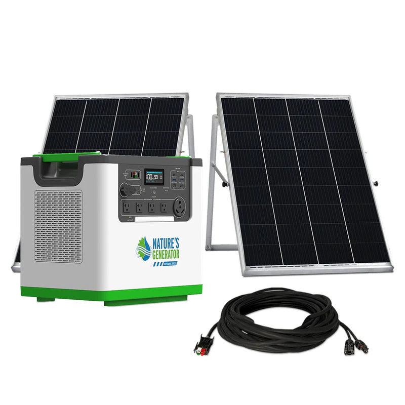 Load image into Gallery viewer, Nature's Generator Lithium 3600 Solar Generator + 2X 100W Rigid Panel NGL36AU
