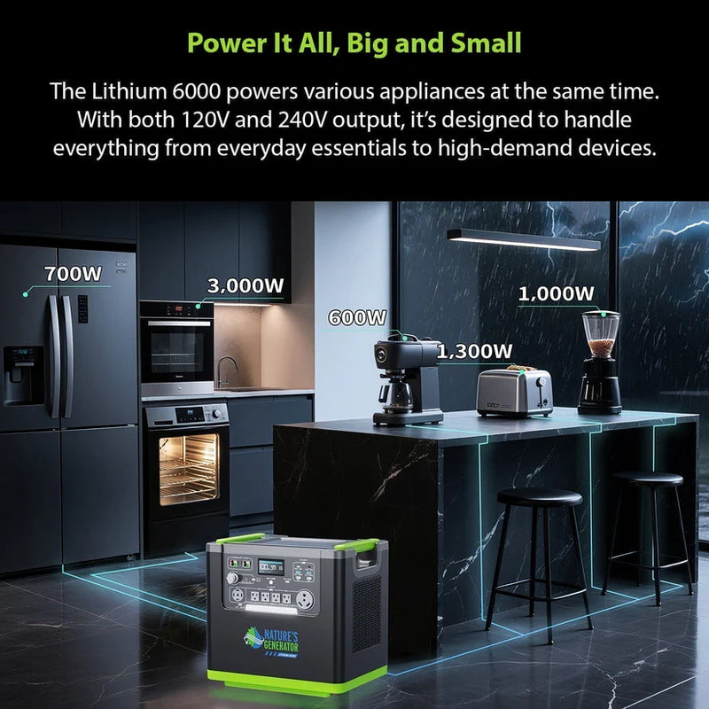 Load image into Gallery viewer, Nature's Generator Lithium 6000 with 2X 410W Solar Panel NGLSXAUP
