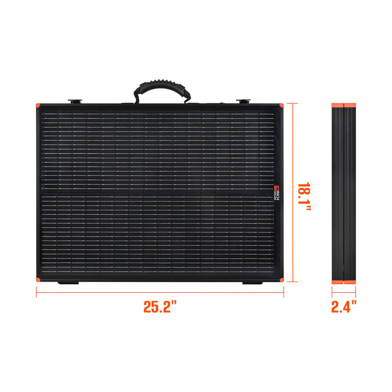 Load image into Gallery viewer, Rich Solar MEGA 100 Portable Briefcase Charging Kit | 100 Watt Portable Solar Panel | Premium 12V Portable Solar Panel for Generators, Boats, Power Stations | High Efficiency RS-X100BC

