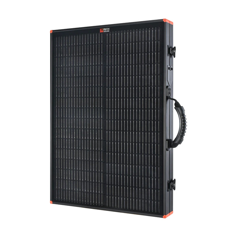 Load image into Gallery viewer, Rich Solar MEGA 100 Portable Briefcase Charging Kit | 100 Watt Portable Solar Panel | Premium 12V Portable Solar Panel for Generators, Boats, Power Stations | High Efficiency RS-X100BC
