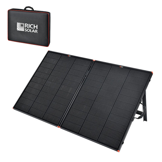 Rich Solar MEGA 200 Portable Briefcase Solar Panel | 200 Watt Portable Solar Panel | Powerful 12V Portable Solar Panel for Generators, Power Stations, Campers | High Efficiency RS-X200B