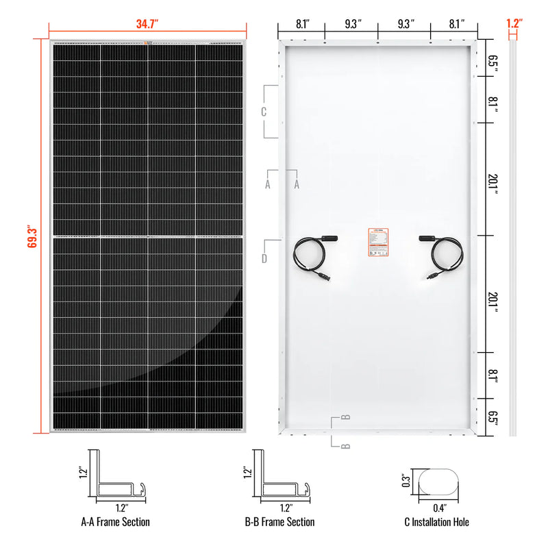 Load image into Gallery viewer, Rich Solar MEGA 335 PRO SILVER | 335 Watt Solar Panel | Premium Grid-tie or Off-grid Solar Panel for Residential, Commercial, Agriculture | 25-Year Output Warranty RS-M335P-12
