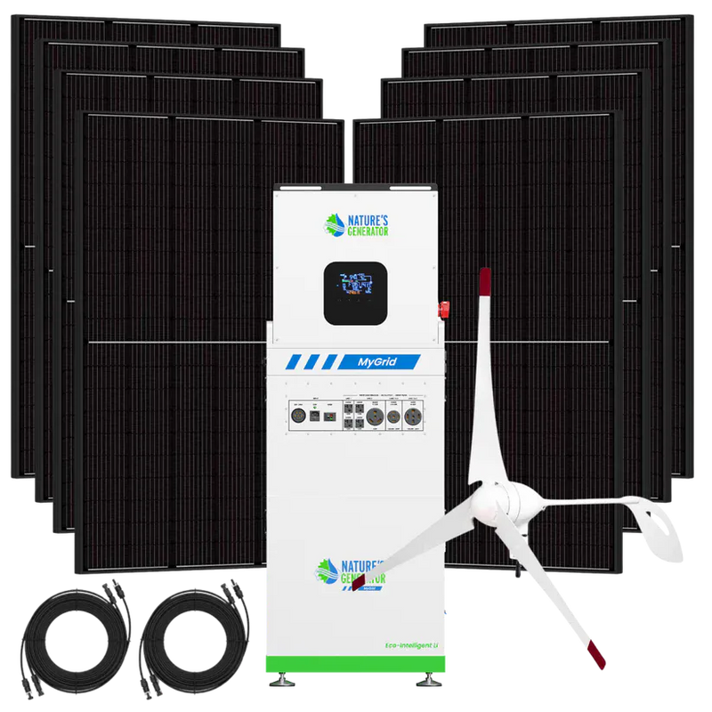 Load image into Gallery viewer, Nature's Generator MyGrid 10K Solar Generator + 8X 410W Rigid Solar+ 350W Wind Turbine NGMGTNAUWA
