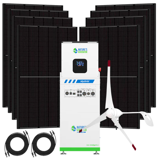Nature's Generator MyGrid 10K Solar Generator + 8X 410W Rigid Solar+ 350W Wind Turbine NGMGTNAUWA